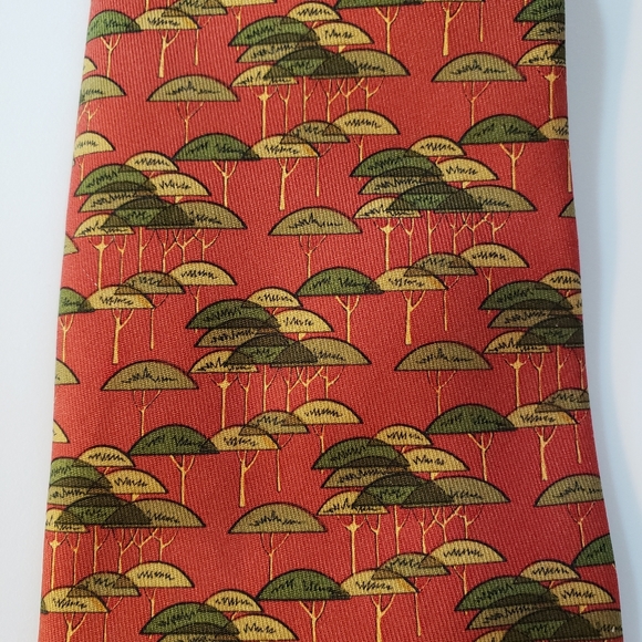 Salvatore Ferragamo necktie tree print motif excellent Condition - Picture 2 of 3